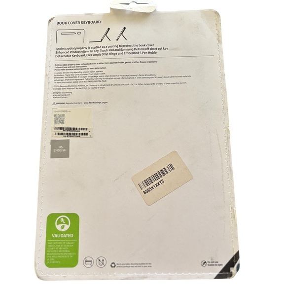 Samsung Galaxy Tab S7/S7 5G Book Cover Keyboard Black Antimicrobial Protected - Picture 3 of 3